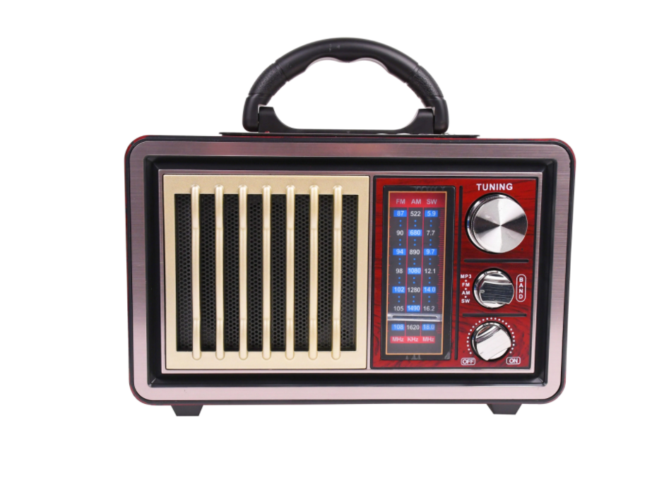 Radio portabil, fm/am/sw1-2, antena retractabila, mp3 player, aux, usb, sd, microsd, bluetooth, lanterna, retro